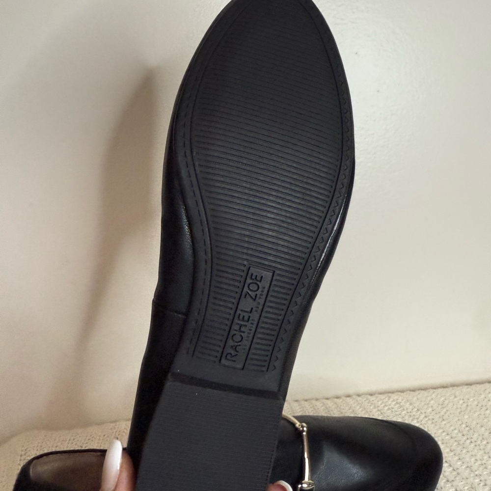 Rachel Zoe Black Faux Leather Slip-On Loafers with silver  Bit Detail size 9.5 - Picture 12 of 12